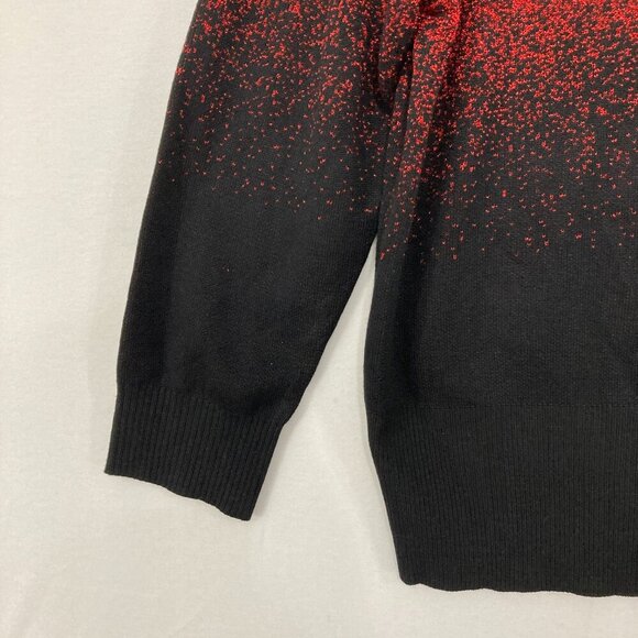 New Birch NY size 1X Red Black Ombre V Neck Stretch Knit Long Sleeve Sweater - Picture 4 of 9